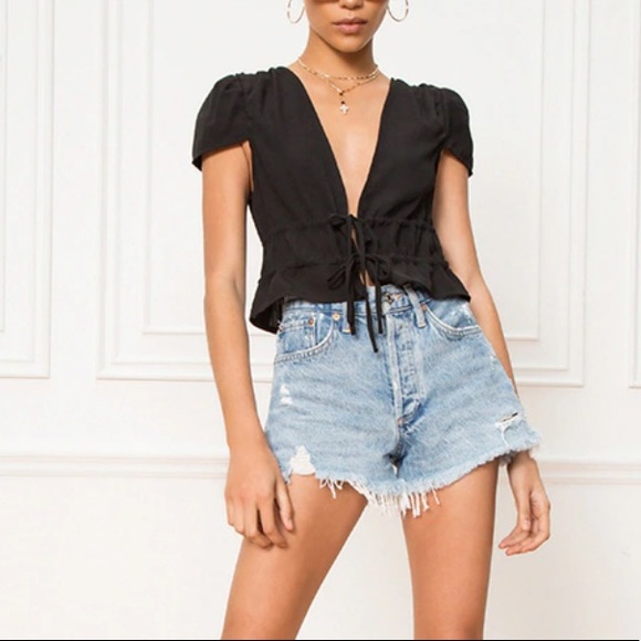 SUPERDOWN | Ruffled Drawstring Top - Picture 3 of 5